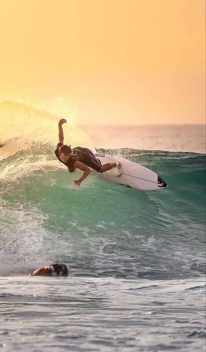 Surfing in Weligama