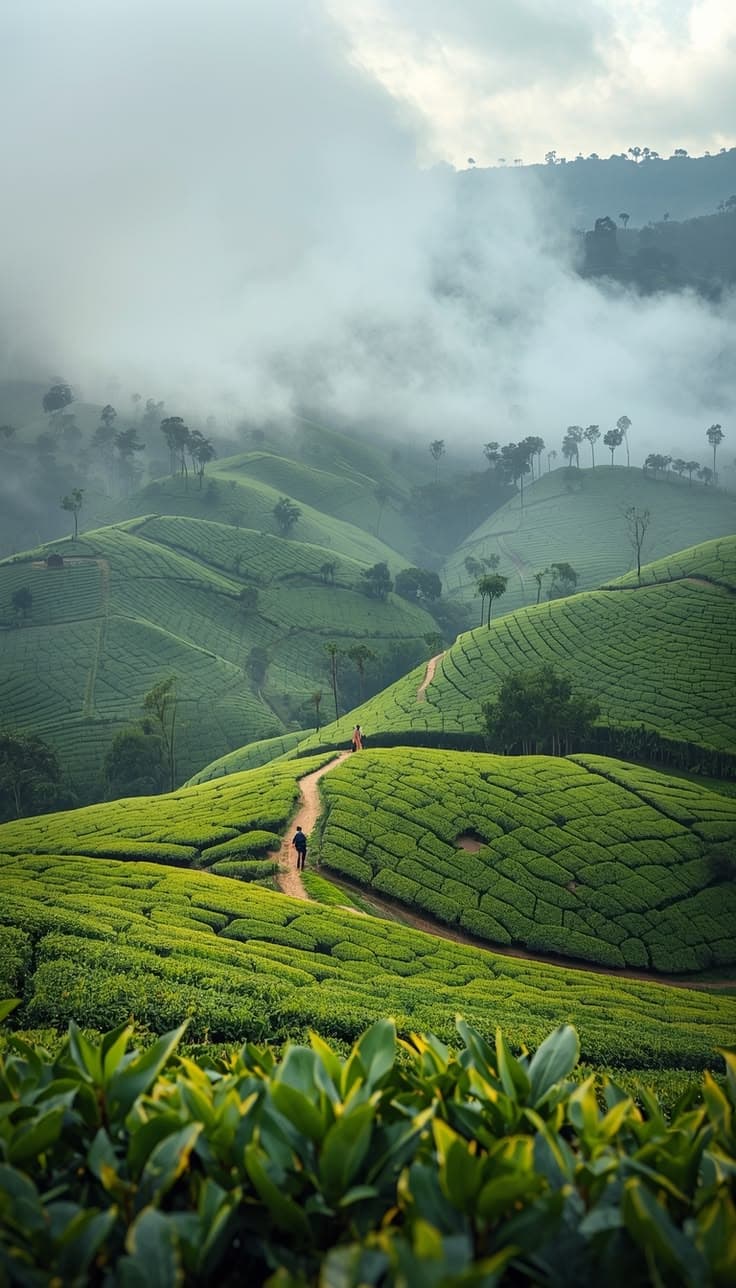 Tea Plantations in Nuwara Eliya